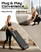 Portable fitvect c1f treadmill, easy to move and storage
