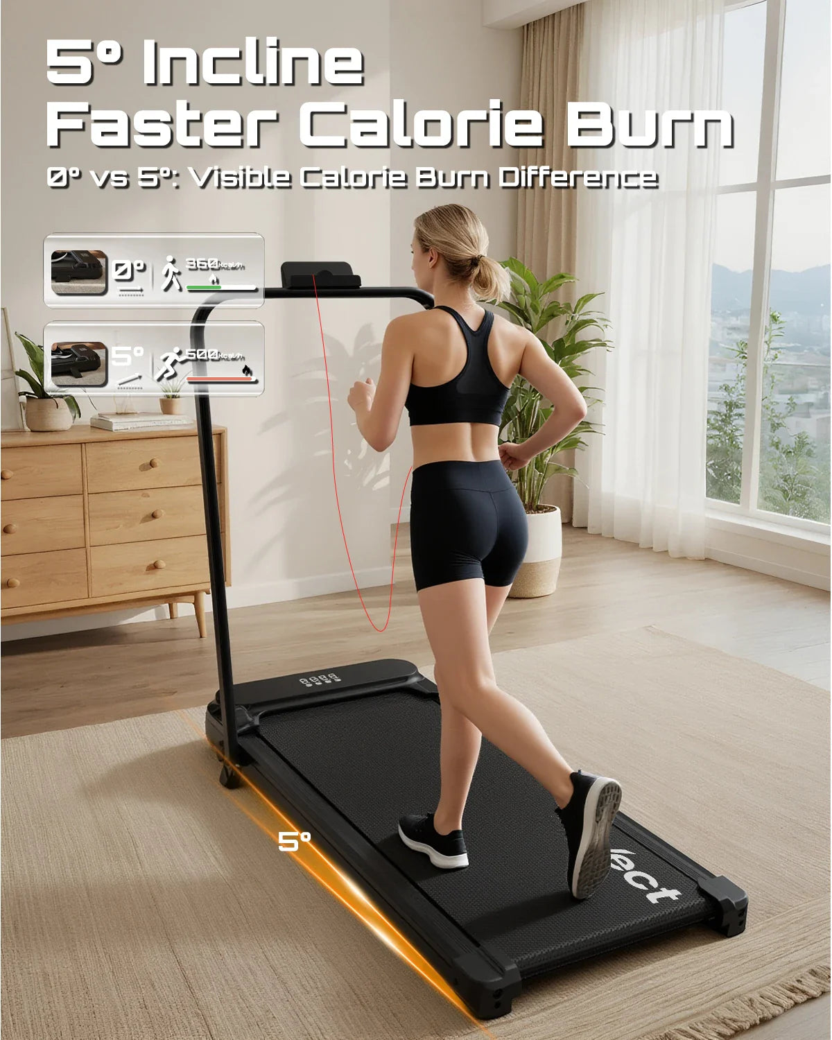 Fitvect c1f treadmill with 5% incline, best walking pad for home