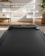 Tapis roulant con funzionalità di monitoraggio dell'allenamento visualizzate su uno schermo