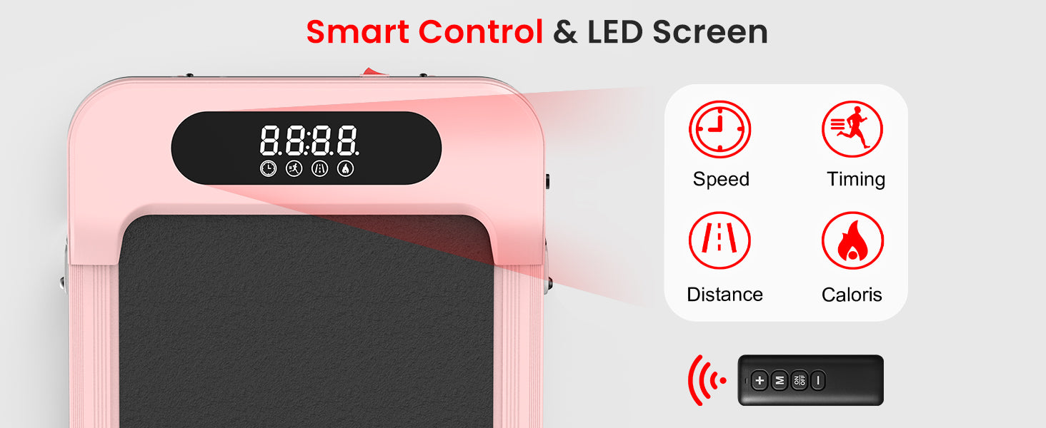Dispositivo elettronico rosa con controllo intelligente e schermo LED su sfondo bianco