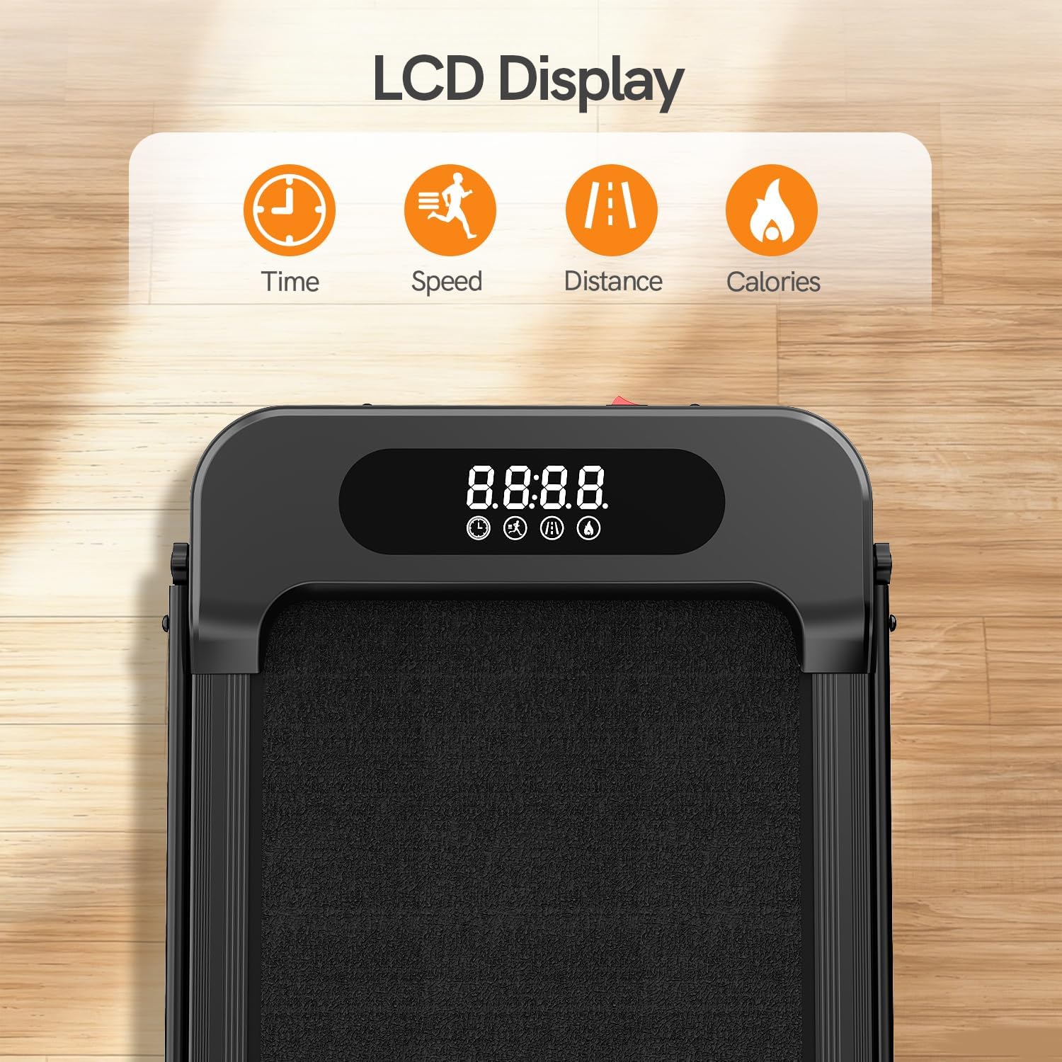 Un tapis roulant Fitvect con display LCD a terra